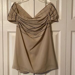 Andrew Charles Off-shoulder Cowl neck Blouse w/ Sequin detailing, Sz XS